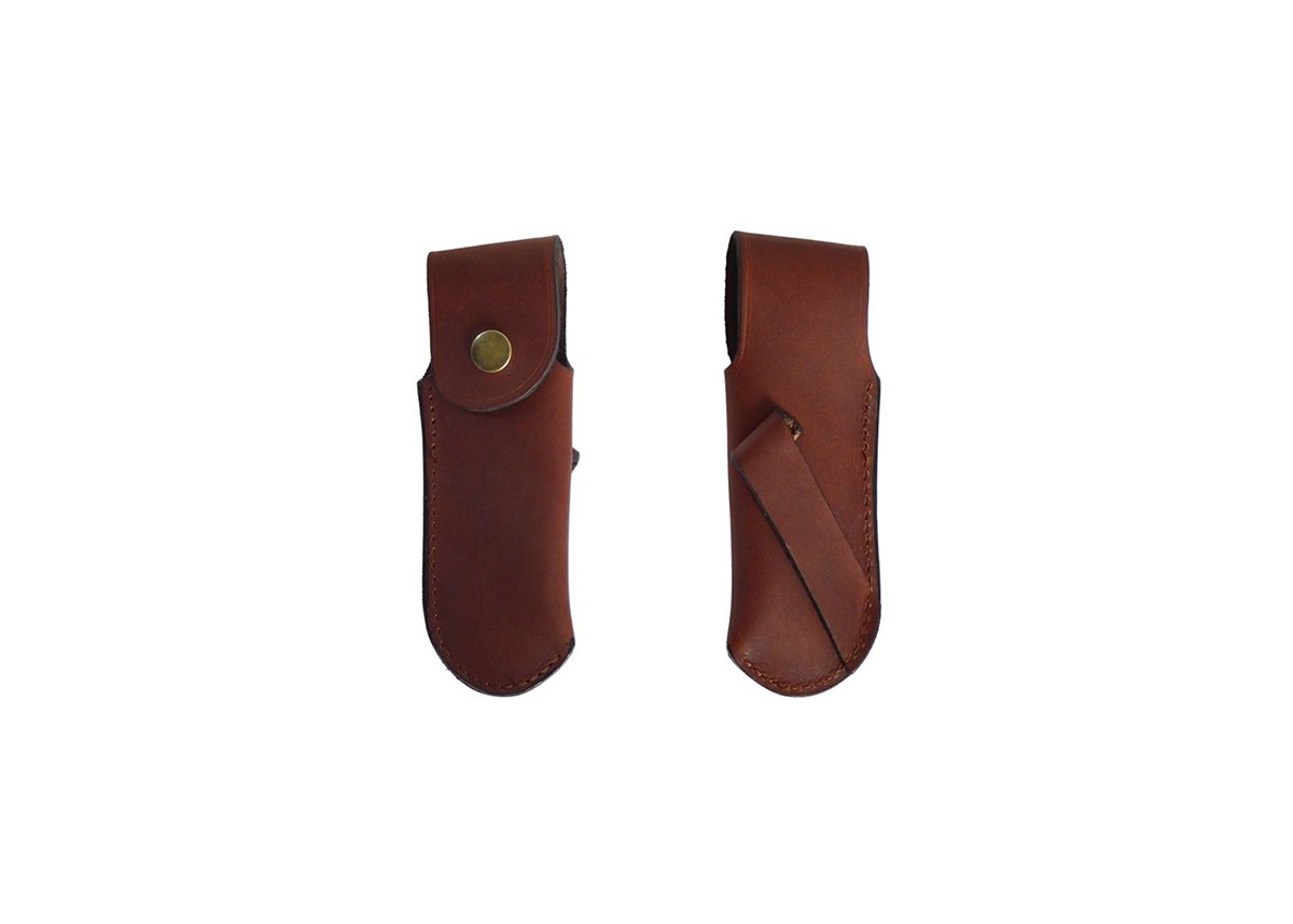 Brown for hunting knife - Accessories and engraving - Brown Leather Case for Laguiole hunting knife - 28.933524