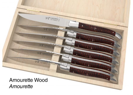 6 knives set configurator - Laguiole Table Sets - Configurator for Laguiole set of 6 steak knives (non folding)   Handle made wi