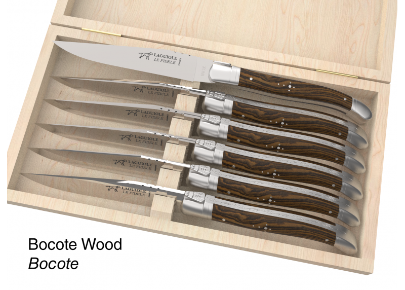 6 knives set configurator - Laguiole Table Sets - Configurator for Laguiole set of 6 steak knives (non folding)   Handle made wi