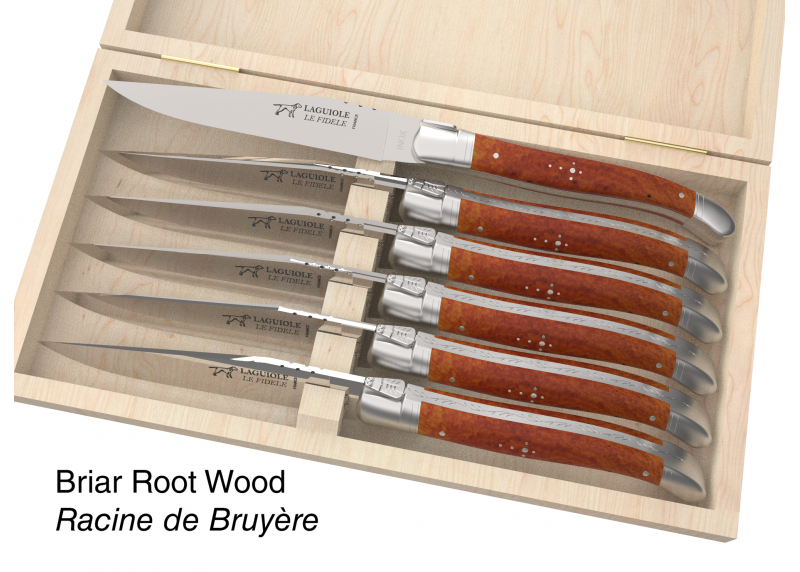 6 knives set configurator - Laguiole Table Sets - Configurator for Laguiole set of 6 steak knives (non folding)   Handle made wi