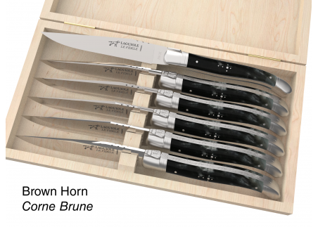 6 knives set configurator - Laguiole Table Sets - Configurator for Laguiole set of 6 steak knives (non folding)   Handle made wi