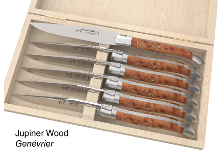 6 knives set configurator - Laguiole Table Sets - Configurator for Laguiole set of 6 steak knives (non folding)   Handle made wi