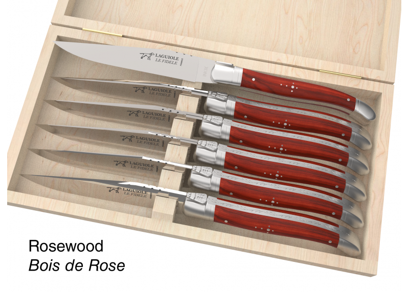 6 knives set configurator - Laguiole Table Sets - Configurator for Laguiole set of 6 steak knives (non folding)   Handle made wi