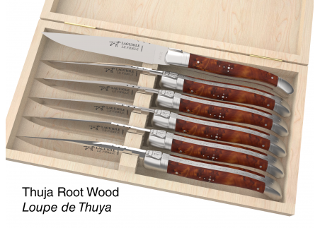 6 knives set configurator - Laguiole Table Sets - Configurator for Laguiole set of 6 steak knives (non folding)   Handle made wi