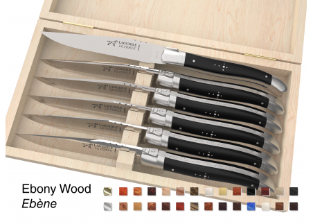 6 knives set configurator - Laguiole Table Sets - Configurator for Laguiole set of 6 steak knives (non folding)   Handle made wi