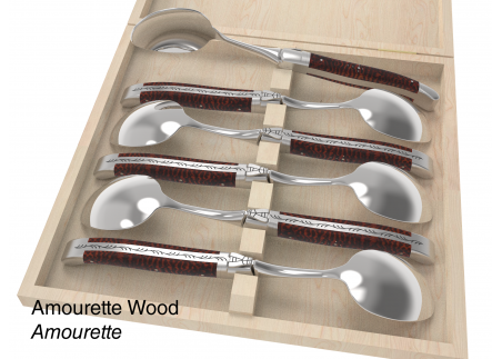 6 table spoons configurator - Laguiole Table Sets - Configurator for Laguiole set of 6 table spoons   Handle made with wood or h