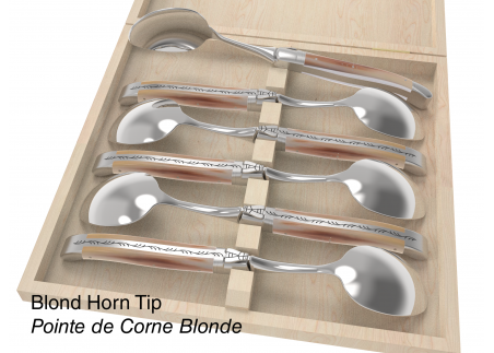 6 table spoons configurator - Laguiole Table Sets - Configurator for Laguiole set of 6 table spoons   Handle made with wood or h