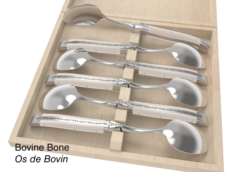 6 table spoons configurator - Laguiole Table Sets - Configurator for Laguiole set of 6 table spoons   Handle made with wood or h