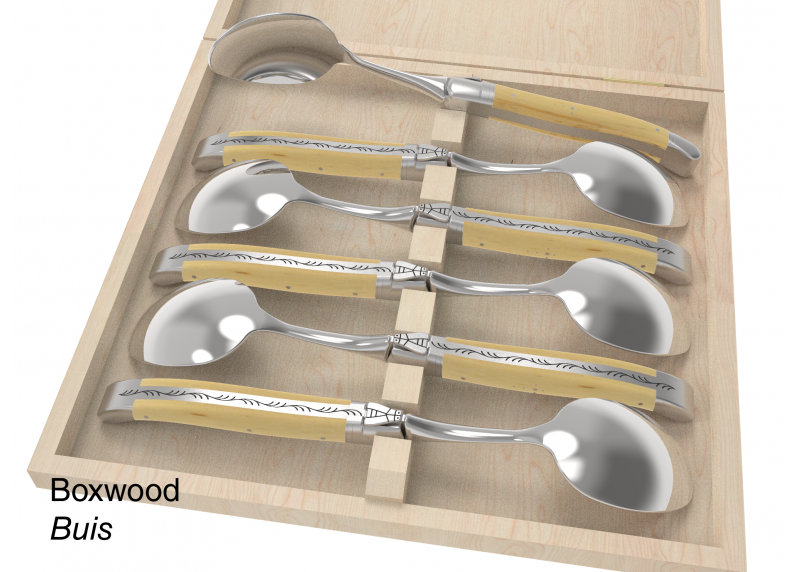 6 table spoons configurator - Laguiole Table Sets - Configurator for Laguiole set of 6 table spoons   Handle made with wood or h