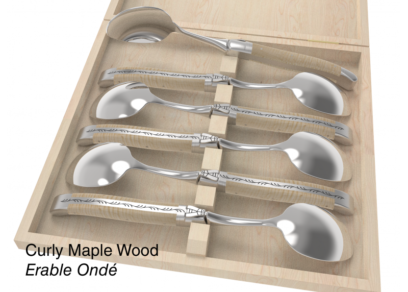 6 table spoons configurator - Laguiole Table Sets - Configurator for Laguiole set of 6 table spoons   Handle made with wood or h