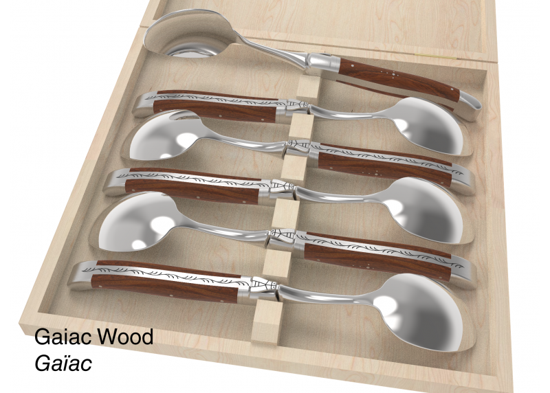 6 table spoons configurator - Laguiole Table Sets - Configurator for Laguiole set of 6 table spoons   Handle made with wood or h