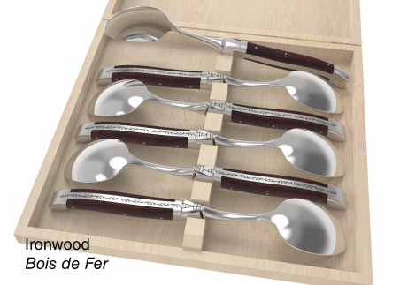 6 table spoons configurator - Laguiole Table Sets - Configurator for Laguiole set of 6 table spoons   Handle made with wood or h