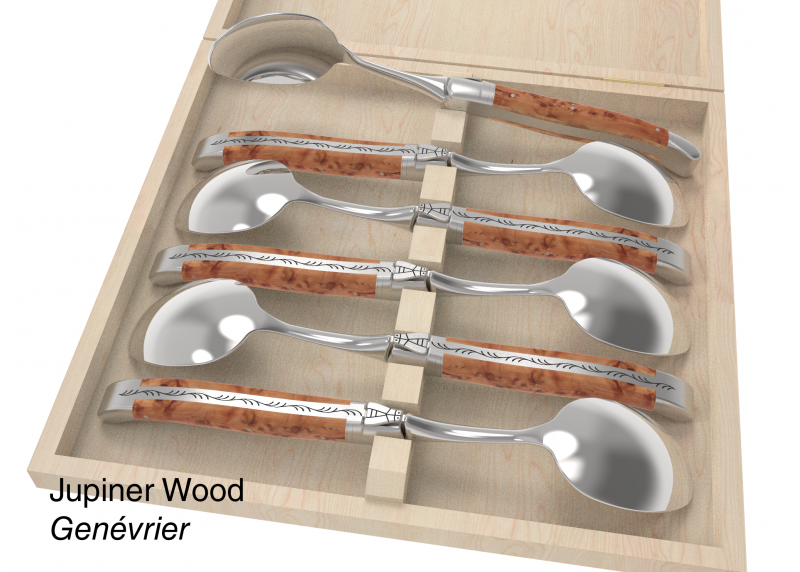 6 table spoons configurator - Laguiole Table Sets - Configurator for Laguiole set of 6 table spoons   Handle made with wood or h