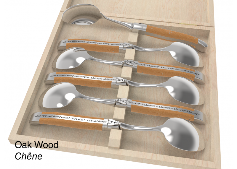 6 table spoons configurator - Laguiole Table Sets - Configurator for Laguiole set of 6 table spoons   Handle made with wood or h