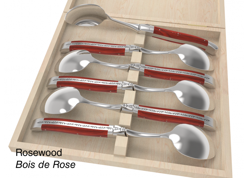 6 table spoons configurator - Laguiole Table Sets - Configurator for Laguiole set of 6 table spoons   Handle made with wood or h