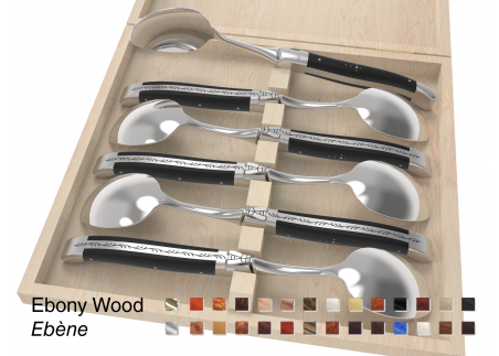 6 table spoons configurator - Laguiole Table Sets - Configurator for Laguiole set of 6 table spoons   Handle made with wood or h