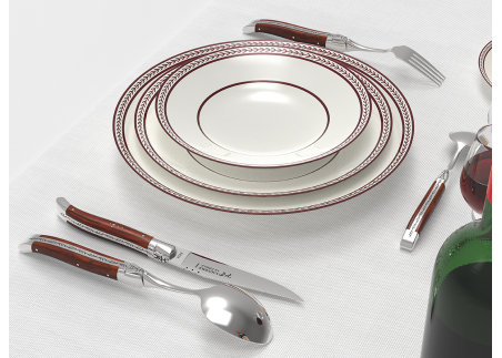Service Laguiole de 24 pièces avec un manche en bois de cocobolo et mitres en acier inoxydable image 13