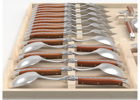 Set of 24 laguiole knives set with Yew wood handle and stainless steel bolsters image 12