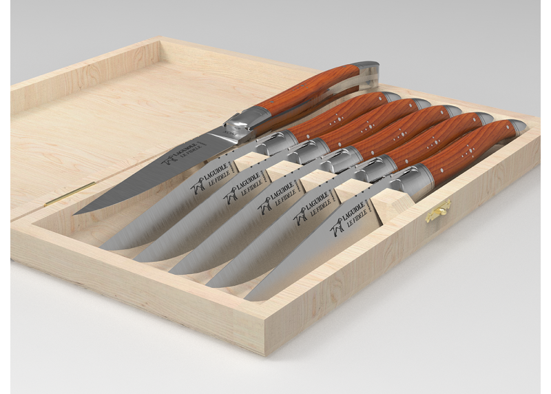 Steak Knives (Set of 6) in Woodburned Boxwood