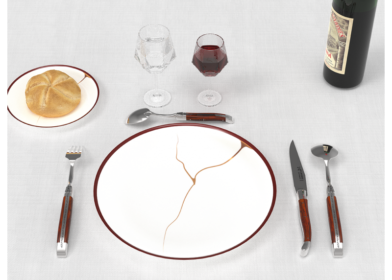 Service de 6 fourchettes Laguiole avec un manche en bois de cocobolo et mitres en acier inoxydable image 10