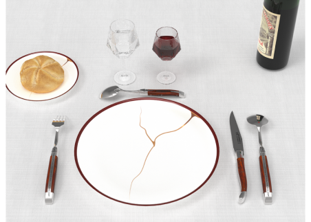 Service de 6 fourchettes Laguiole avec un manche en bois de cocobolo et mitres en acier inoxydable image 10