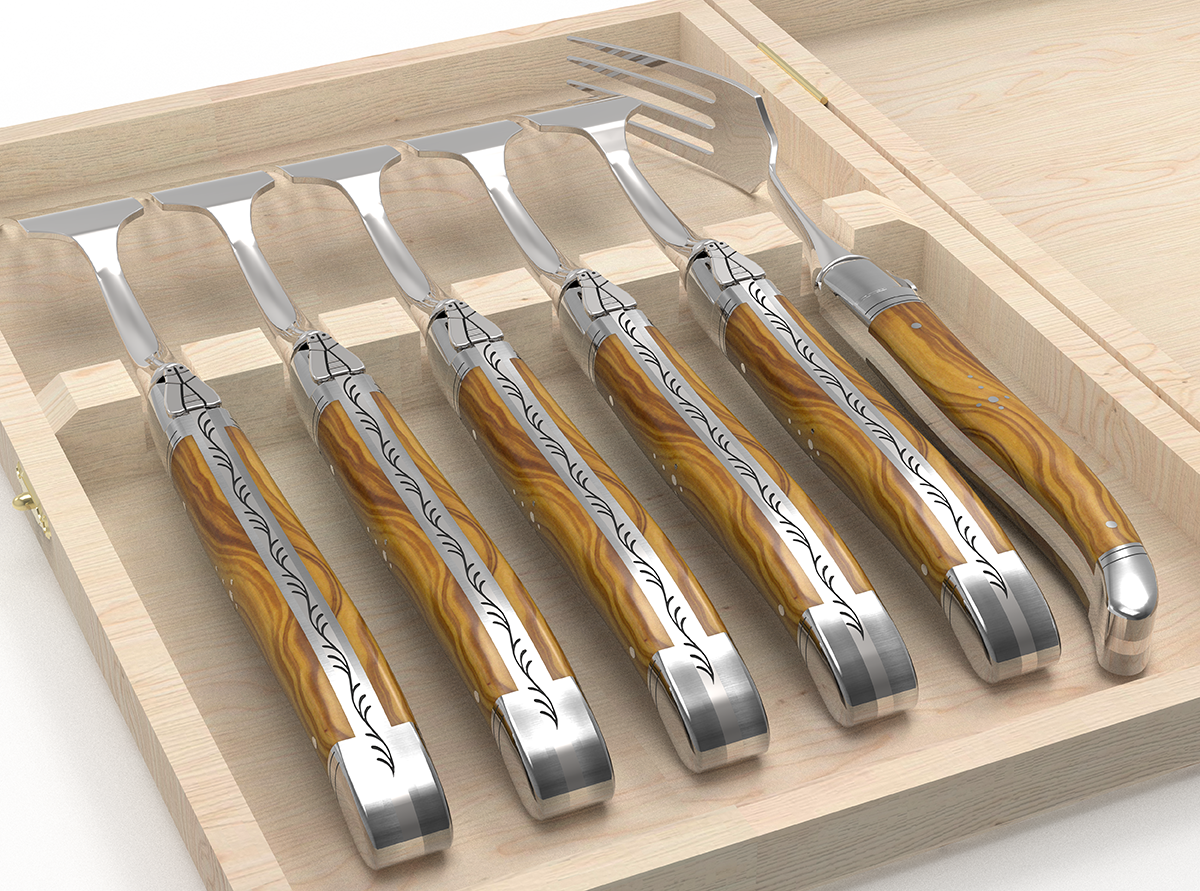 Italian Olivewood Aperitivo Forks - Set of 6