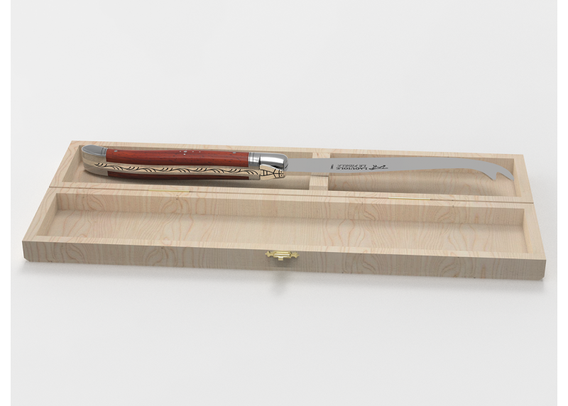 Couteau à fromage Laguiole avec un manche en bois de corail et mitres en acier inoxydable image 1