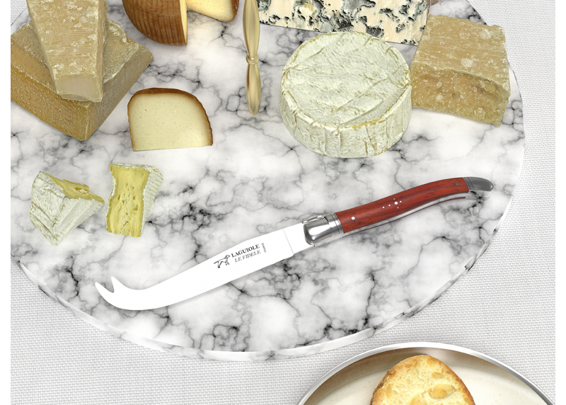 Couteau à fromage Laguiole avec un manche en bois de corail et mitres en acier inoxydable image 2