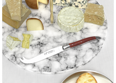 Couteau à fromage Laguiole avec un manche en loupe d'amboine et mitres en acier inoxydable image 2