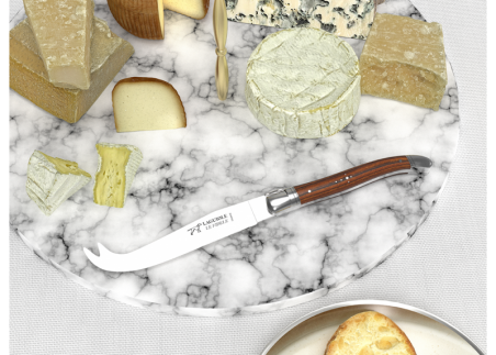 Couteau à fromage Laguiole avec un manche en bois de bocote et mitres inox image 2