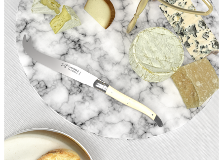 Couteau à fromage Laguiole avec un manche en os de bovin et mitres en acier inoxydable image 3
