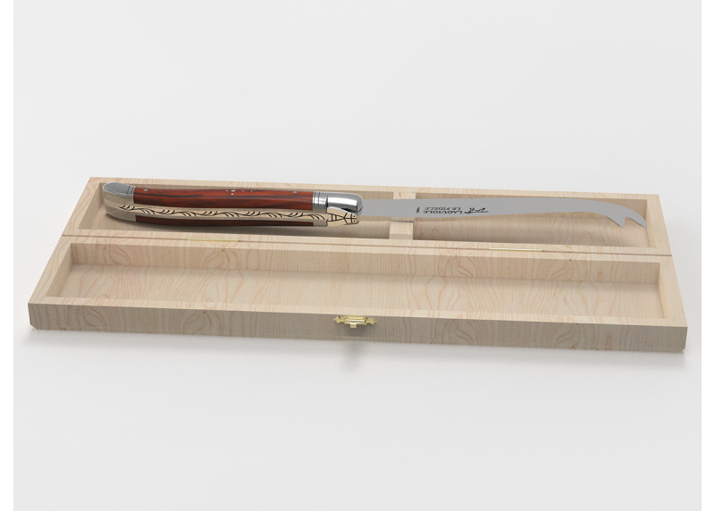 Couteau à fromage Laguiole avec un manche en bois de cocobolo et mitres en acier inoxydable image 1