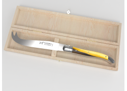 Laguiole cheese knife with pistachio wood handle and stainless steel bolsters image 1