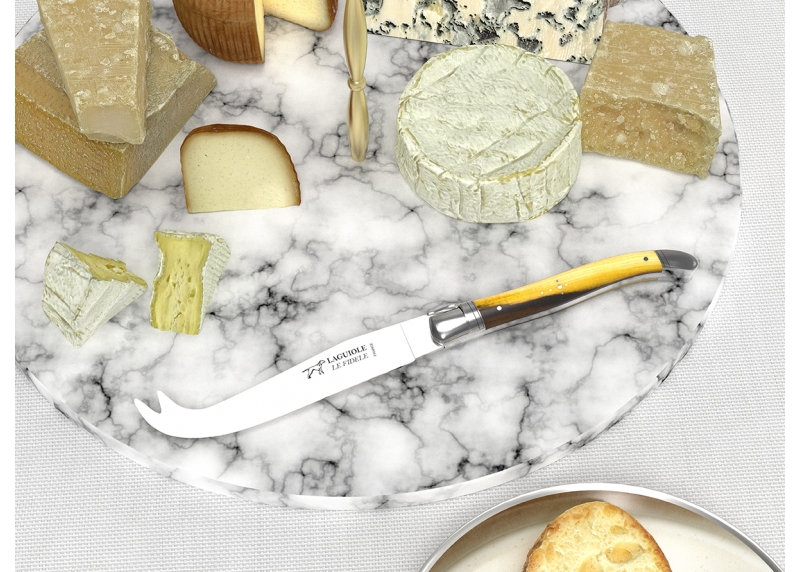 Couteau à fromage Laguiole avec un manche en bois de pistachier et mitres en acier inoxydable image 2