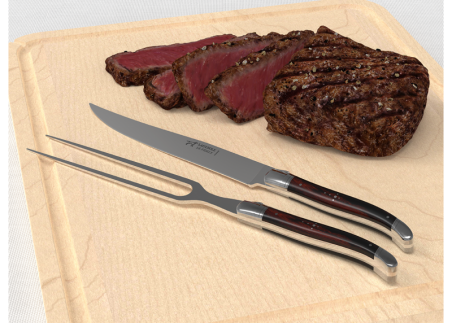 Laguiole meat service with ironwood handle and stainless steel bolsters image 4