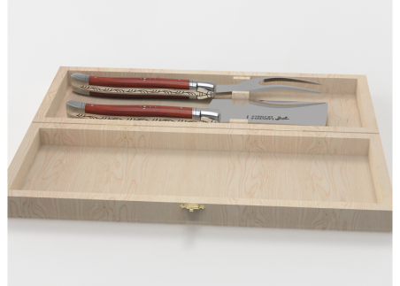 Laguiole cheese service with African padauk wood handle and stainless steel bolsters image 2