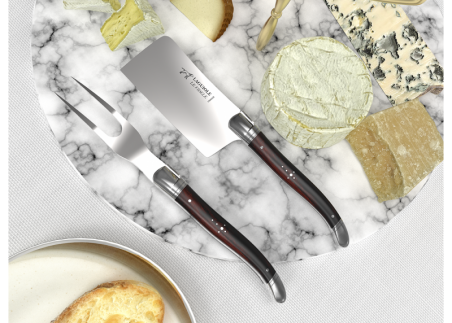 Laguiole cheese service with ironwood handle and stainless steel bolsters image 4