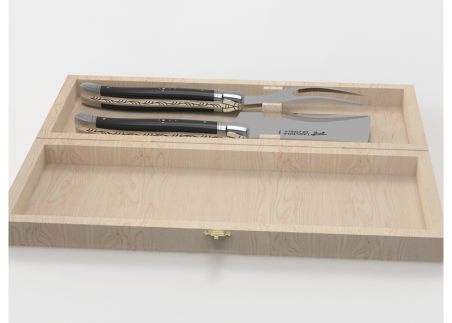 Laguiole cheese service with ebony wood handle and stainless steel bolsters image 2