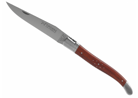 Prestige edition Laguiole knife with African padauk wood handle and stainless steel bolsters image 3