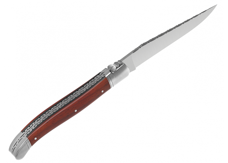 Prestige edition Laguiole knife with African padauk wood handle and stainless steel bolsters image 4