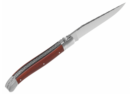 Prestige edition Laguiole knife with African padauk wood handle and stainless steel bolsters image 4