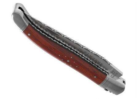 Prestige edition Laguiole knife with African padauk wood handle and stainless steel bolsters image 5