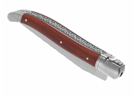 Prestige edition Laguiole knife with African padauk wood handle and stainless steel bolsters image 7