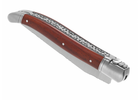 Prestige edition Laguiole knife with African padauk wood handle and stainless steel bolsters image 14