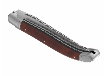 Prestige edition Laguiole knife with amboyna root wood handle and stainless steel bolsters image 6