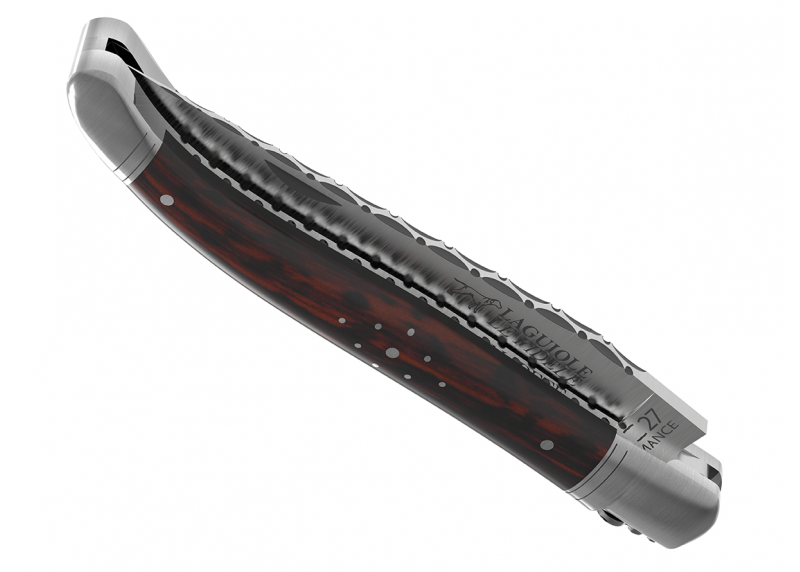 Prestige edition Laguiole knife with amourette wood handle and stainless steel bolsters image 5