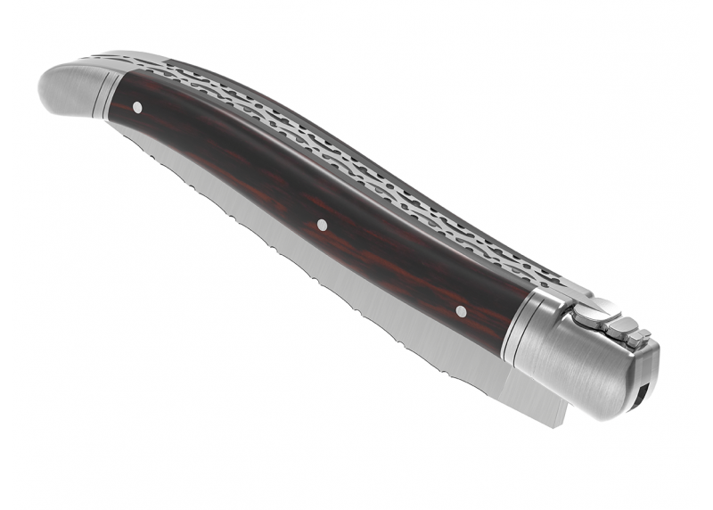 Prestige edition Laguiole knife with amourette wood handle and stainless steel bolsters image 7