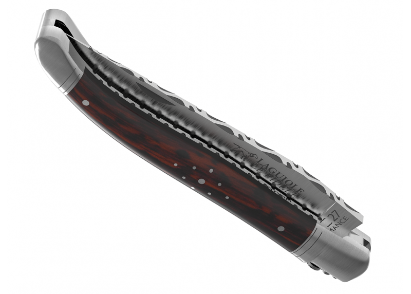 Prestige edition Laguiole knife with amourette wood handle and stainless steel bolsters image 19