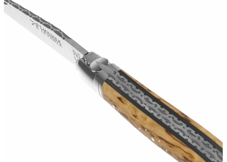 Prestige edition Laguiole knife with birch wood handle and stainless steel bolsters image 2