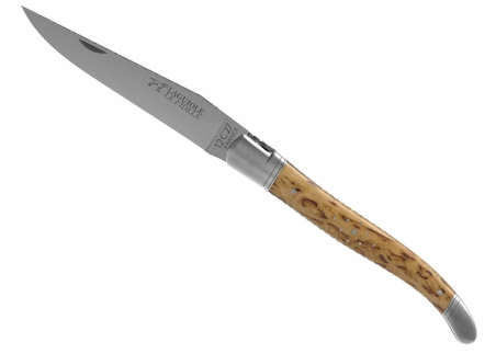 Prestige edition Laguiole knife with birch wood handle and stainless steel bolsters image 3